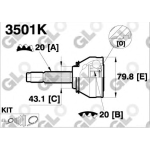 FIAT UNO AKS KAFASI DIŞ 20500010 UNO 70 60 KÖRÜKLÜ